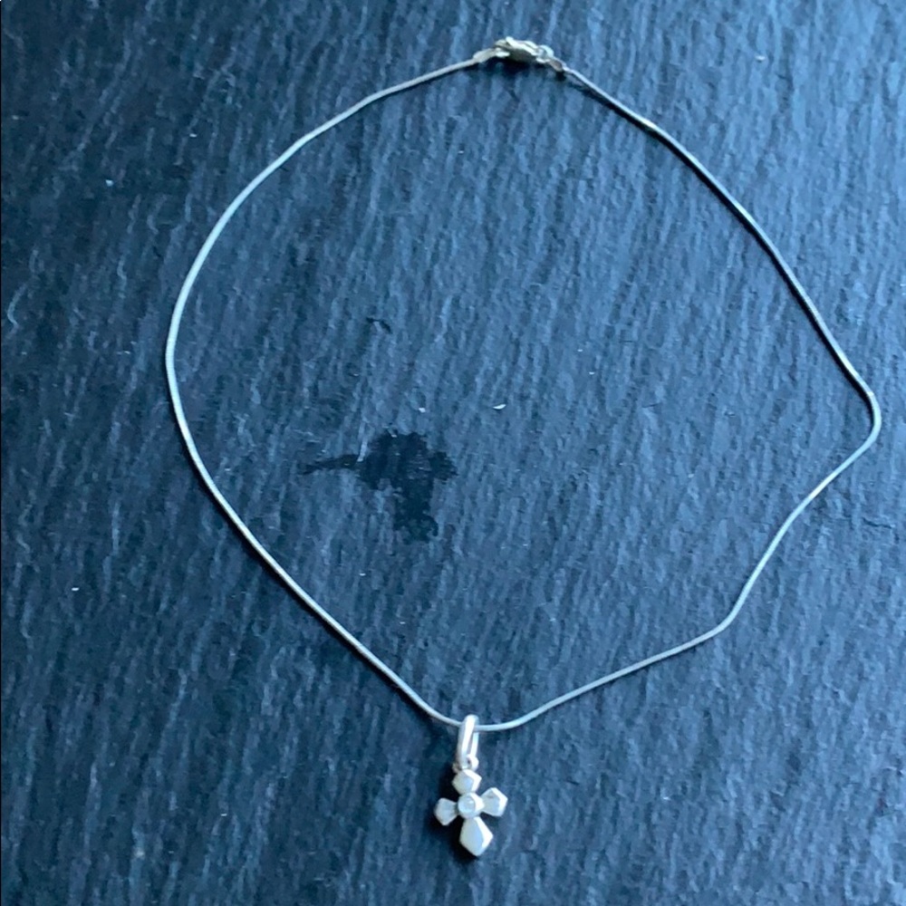 Agatha silver cross necklace